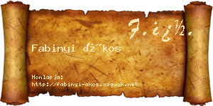 Fabinyi Ákos névjegykártya