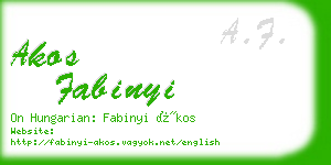 akos fabinyi business card